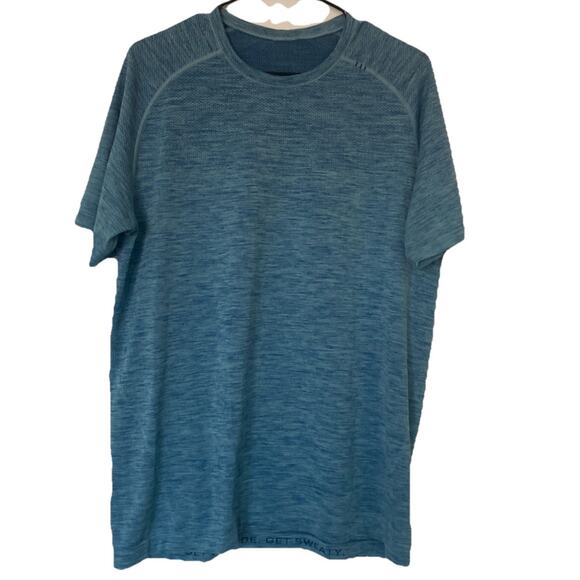 Lululemon Men's Short-Sleeve Metal Vent Tech T-Shirt Size Medium Aqua Blue - Picture 8 of 11